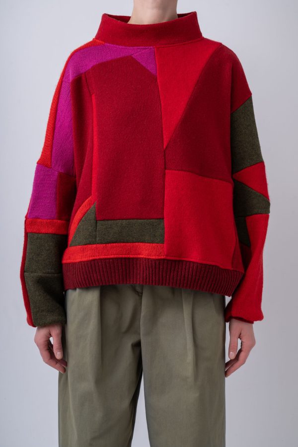 SWETER BOXY "ACID TOMATO" - obrazek 2