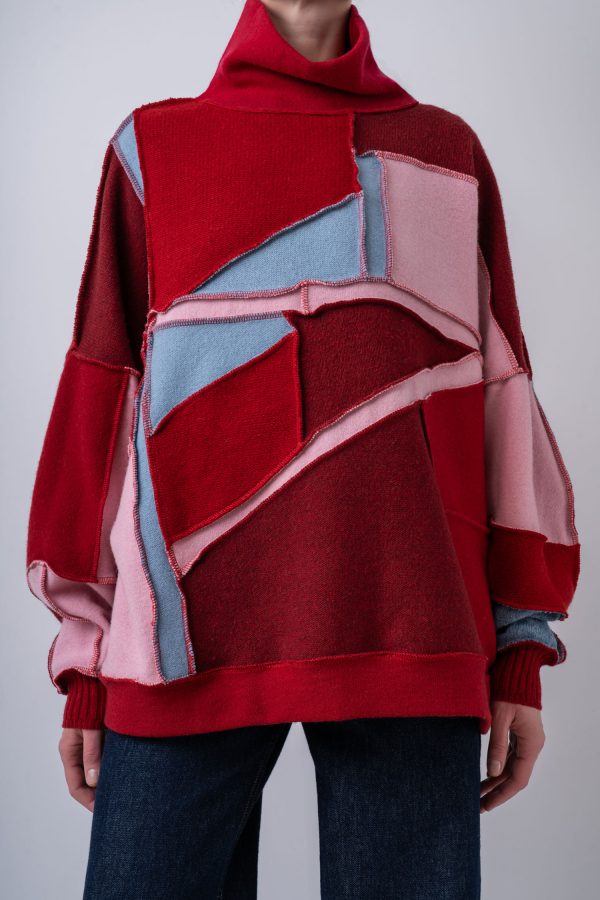 DŁUGI SWETER "CRIMSON MIST" - obrazek 4