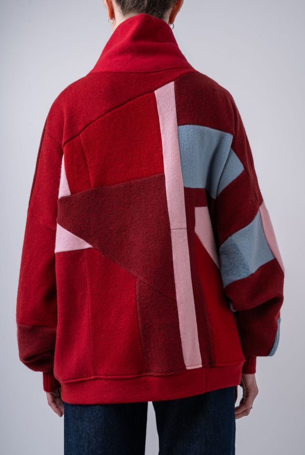 DŁUGI SWETER "CRIMSON MIST" - obrazek 3