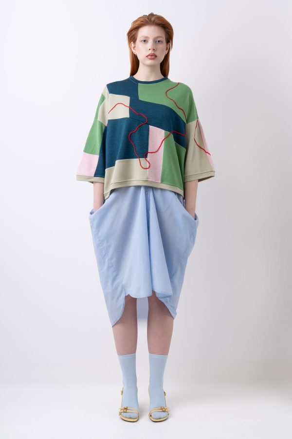 LETNI SWETER MERINO "TANGLED REEF"