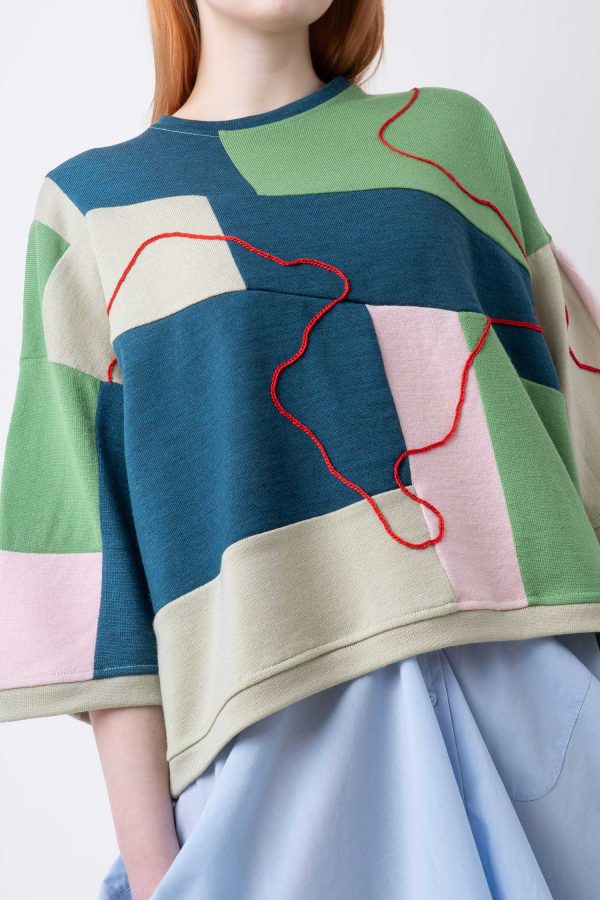 LETNI SWETER MERINO "TANGLED REEF" - obrazek 4